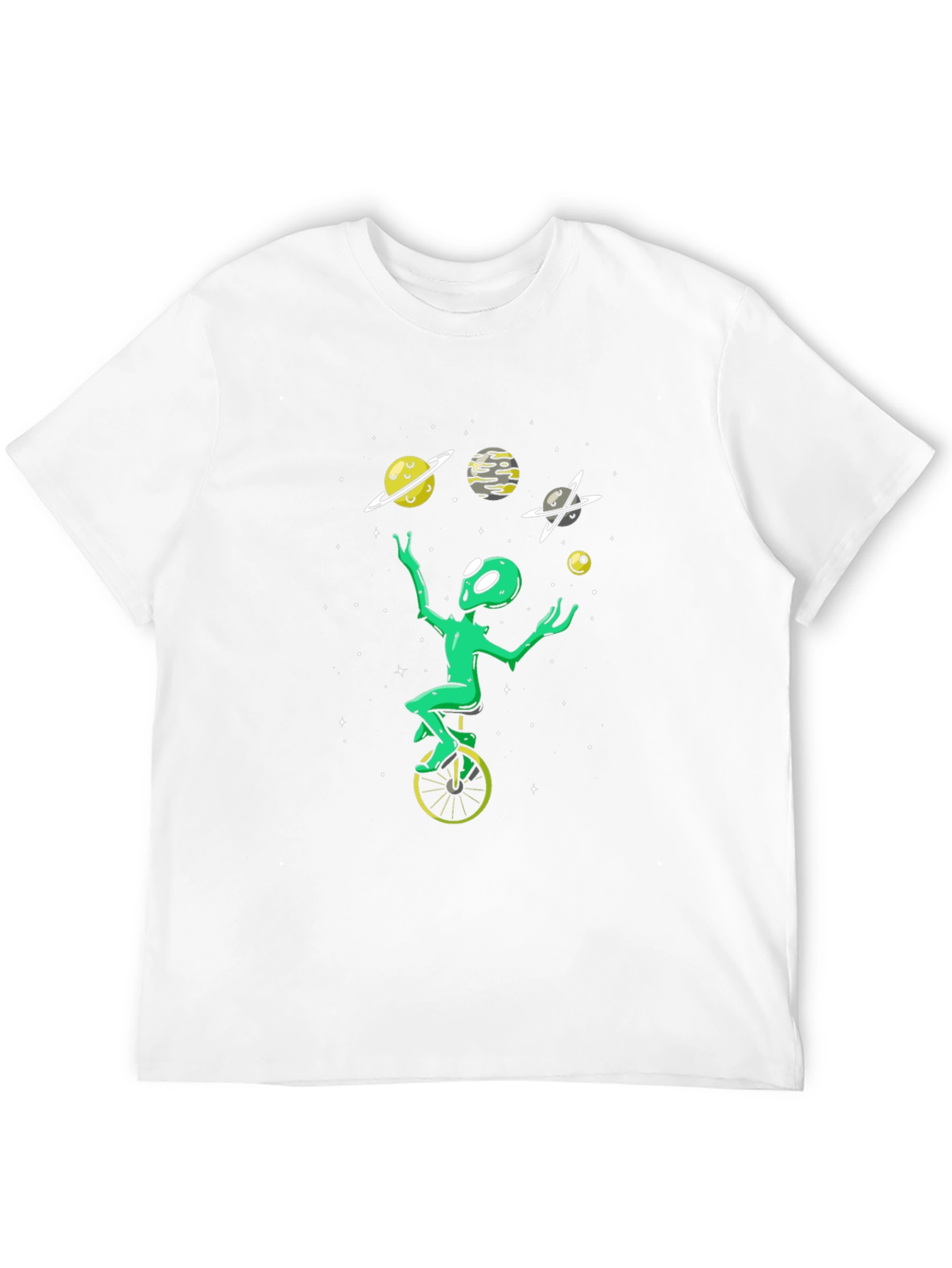 Alien Juggling Planets Graphic Tee