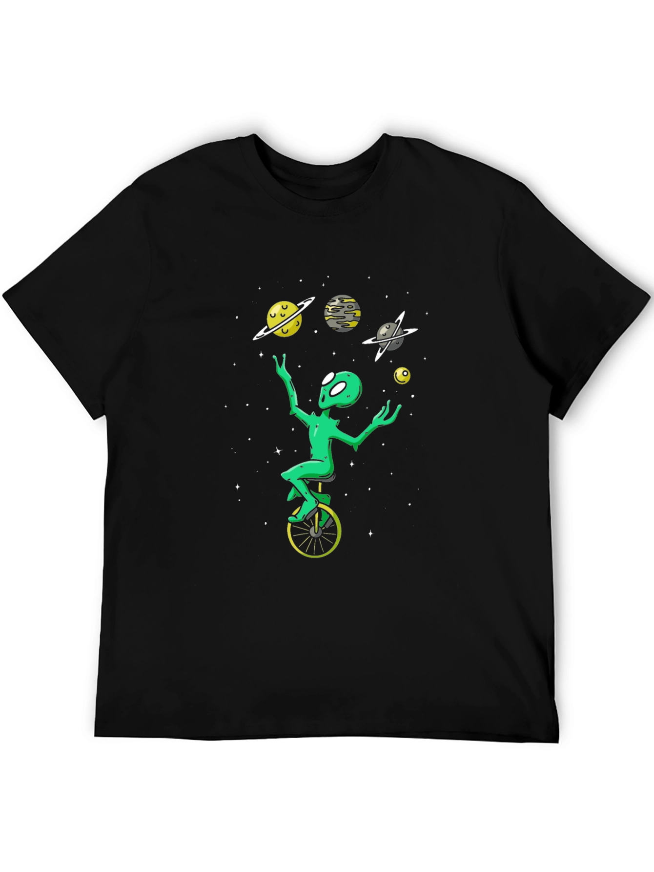 Alien Juggling Planets Graphic Tee