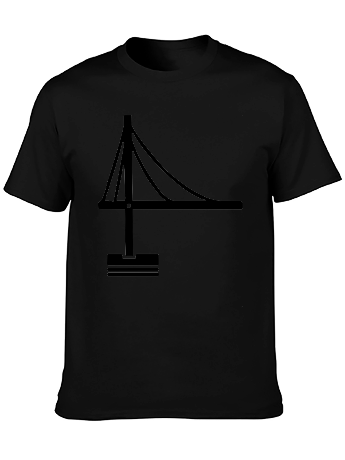 Black Bridge Graphic Tee - Modern Minimalist Design