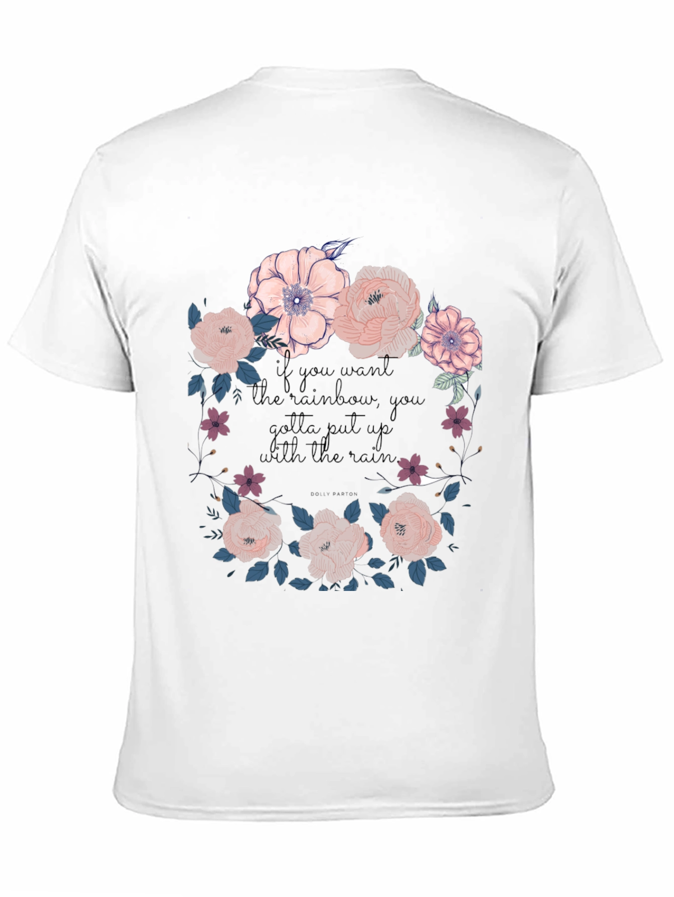 Floral Rainbow Graphic Tee - Unisex Black T-Shirt