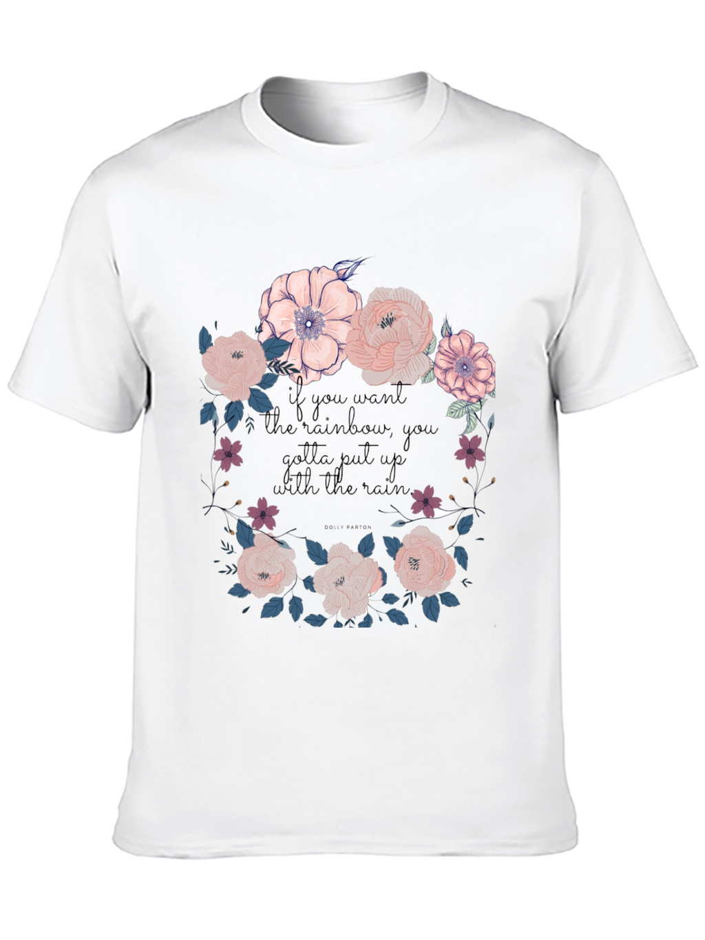 Floral Rainbow Graphic Tee - Unisex Black T-Shirt