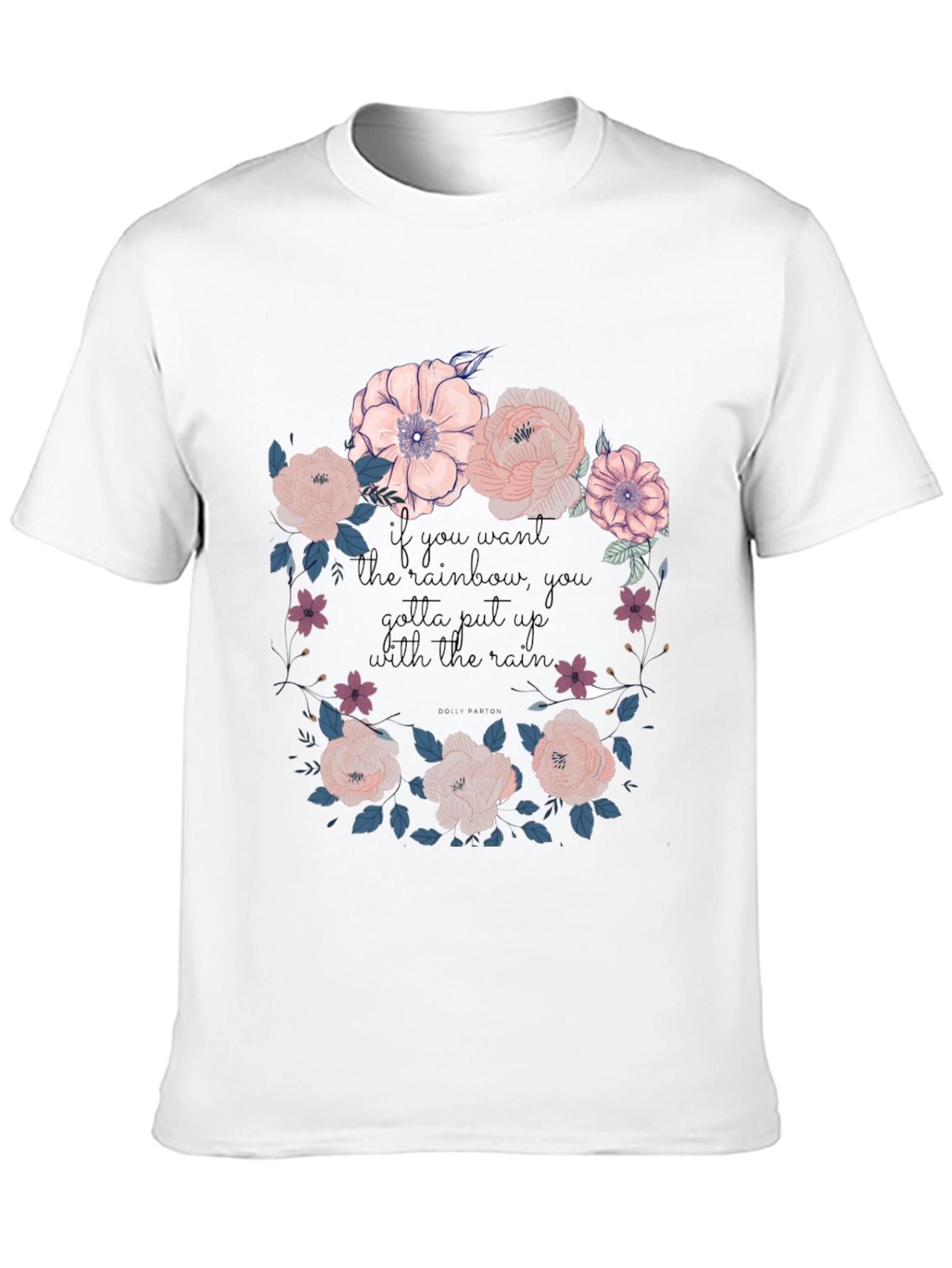 Floral Rainbow Graphic Tee - Unisex Black T-Shirt