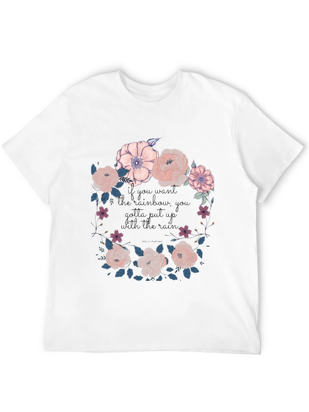 Floral Rainbow Graphic Tee - Unisex Black T-Shirt