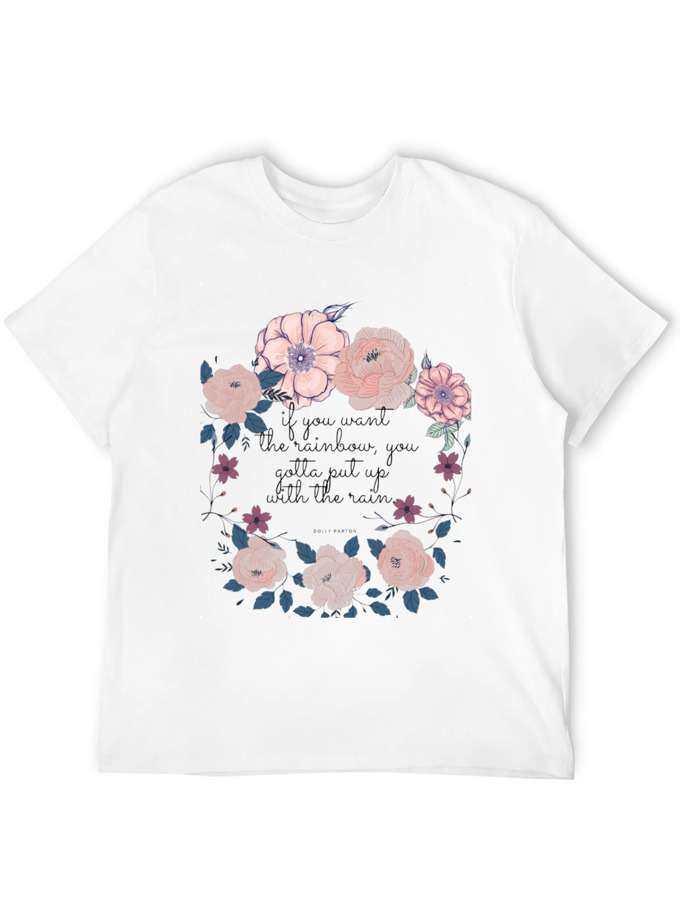 Floral Rainbow Graphic Tee - Unisex Black T-Shirt