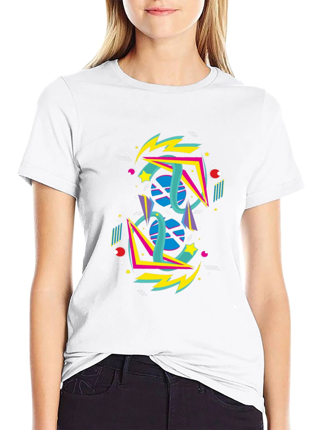 Retro 80s Geometric Graphic T-Shirt