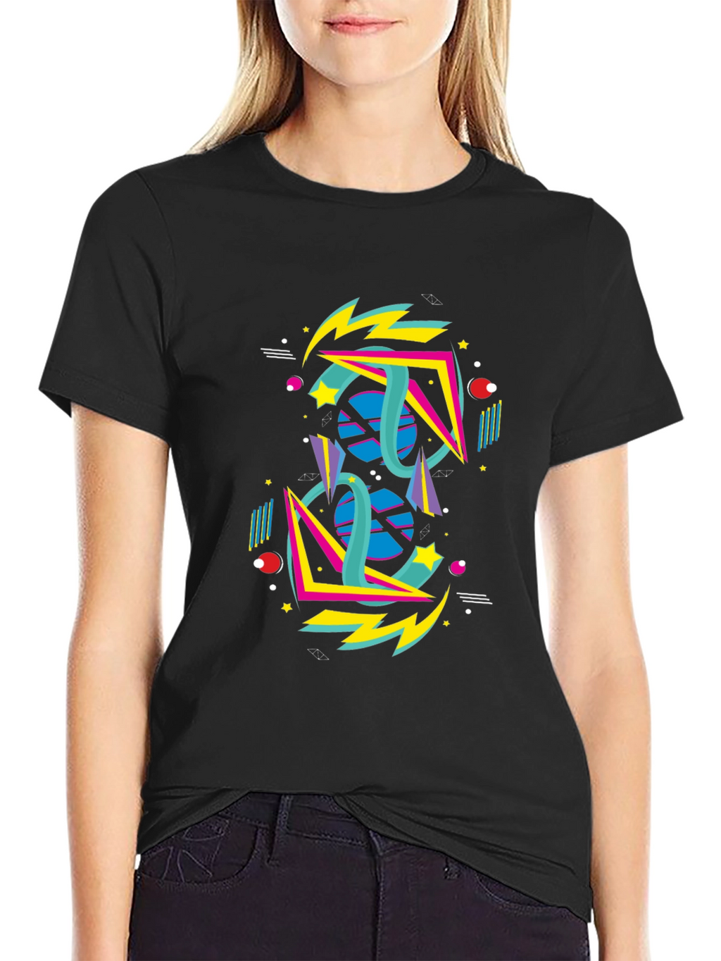 Retro 80s Geometric Graphic T-Shirt