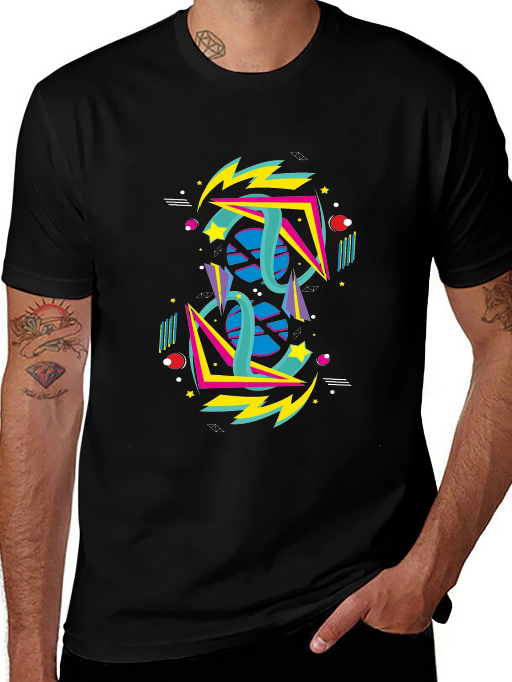 Retro 80s Geometric Graphic T-Shirt