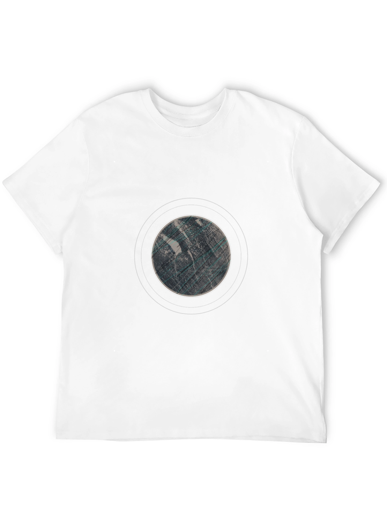 Abstract Planet Graphic Tee - Black
