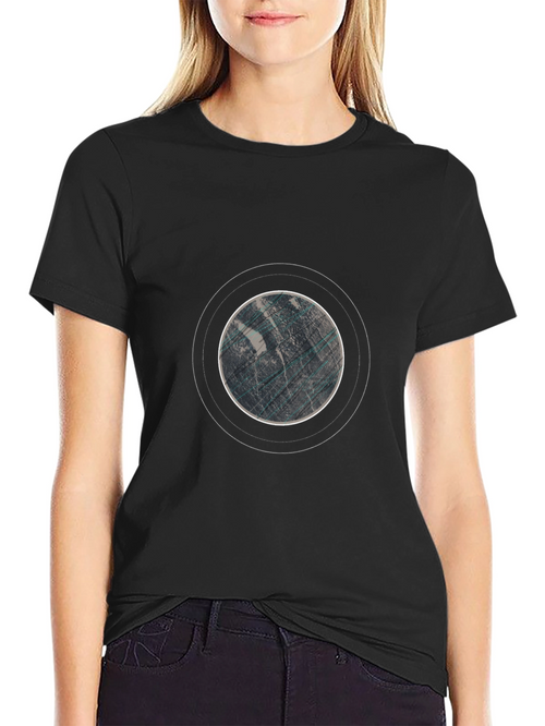 Abstract Planet Graphic Tee - Black