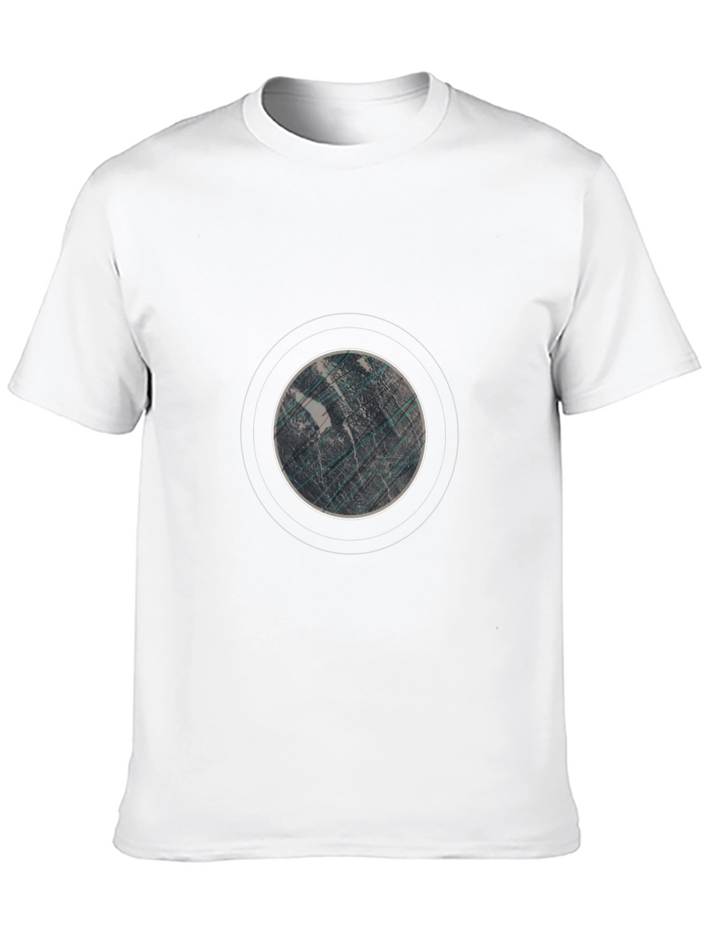 Abstract Planet Graphic Tee - Black