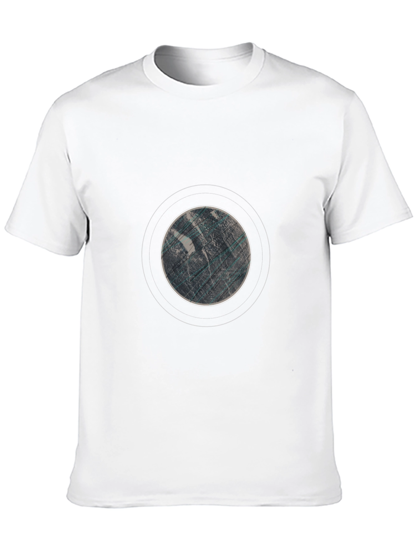 Abstract Planet Graphic Tee - Black