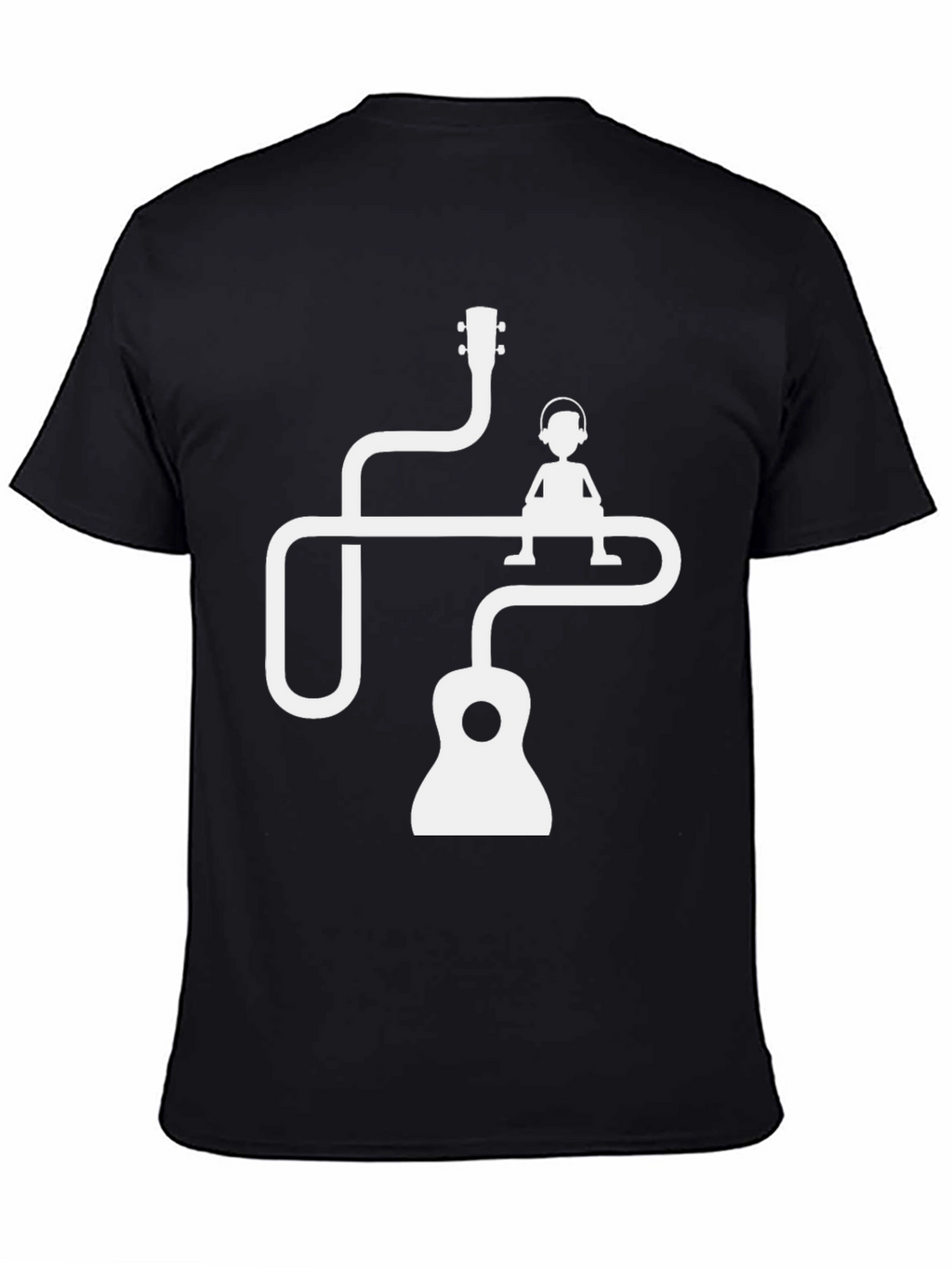 Musicians Tee: Guitar Man Graphic Black T-Shirt