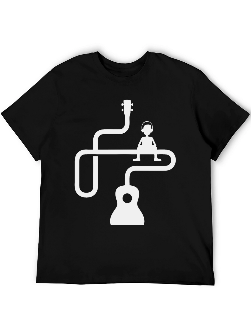 Musicians Tee: Guitar Man Graphic Black T-Shirt