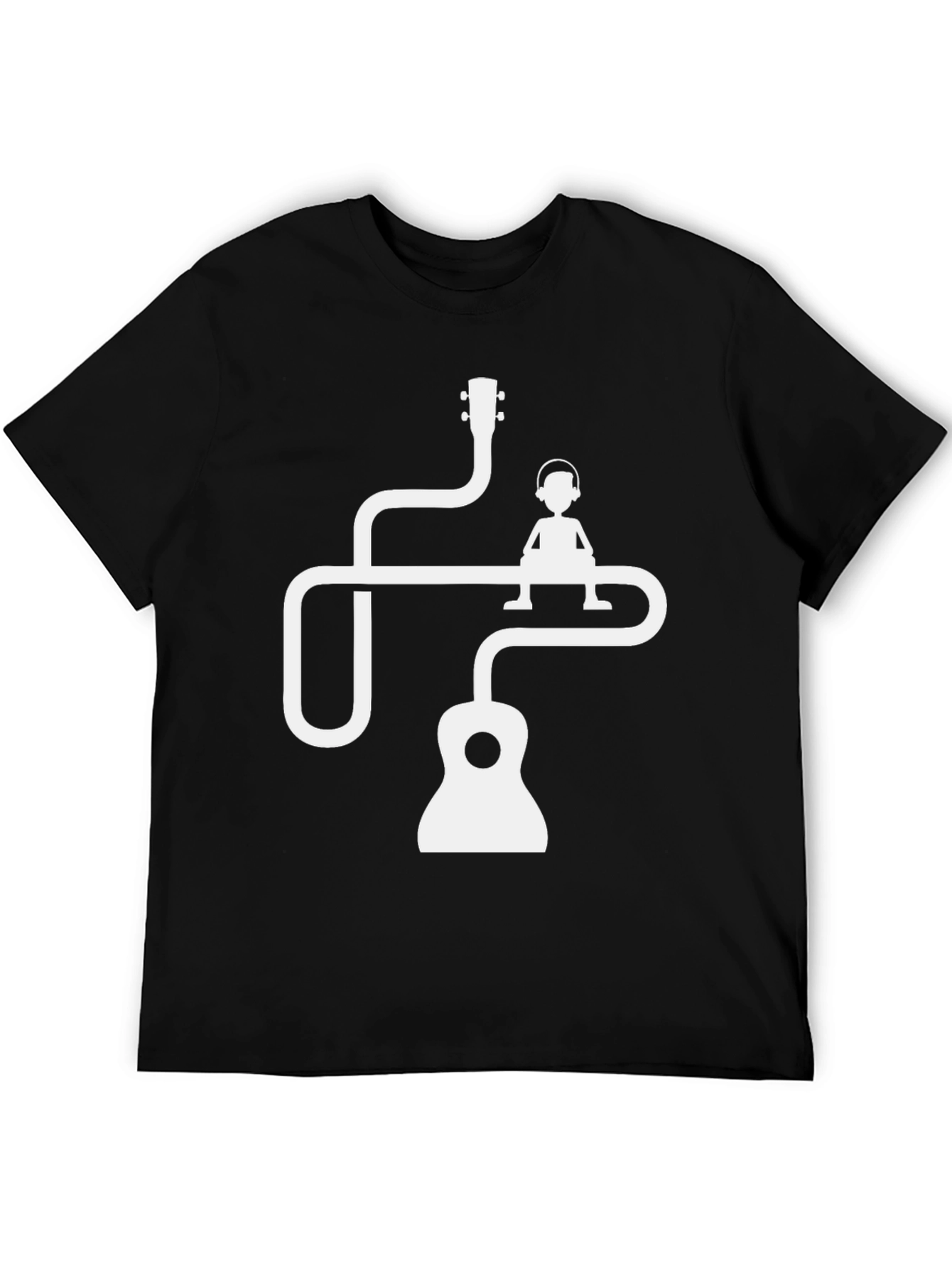 Musicians Tee: Guitar Man Graphic Black T-Shirt