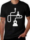 Musicians Tee: Guitar Man Graphic Black T-Shirt