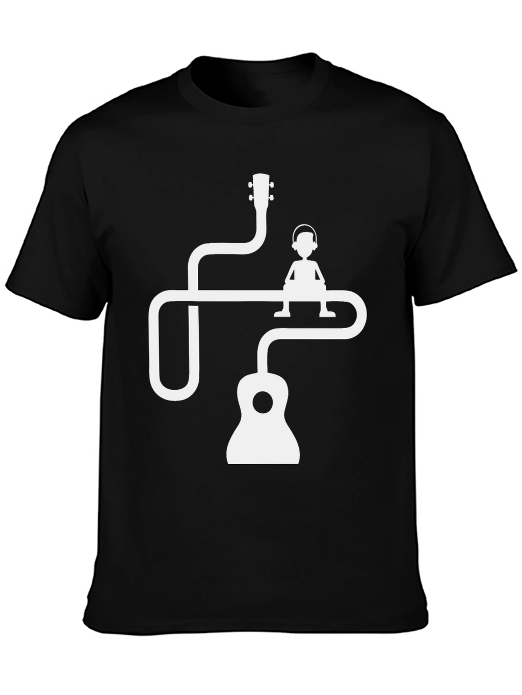 Musicians Tee: Guitar Man Graphic Black T-Shirt