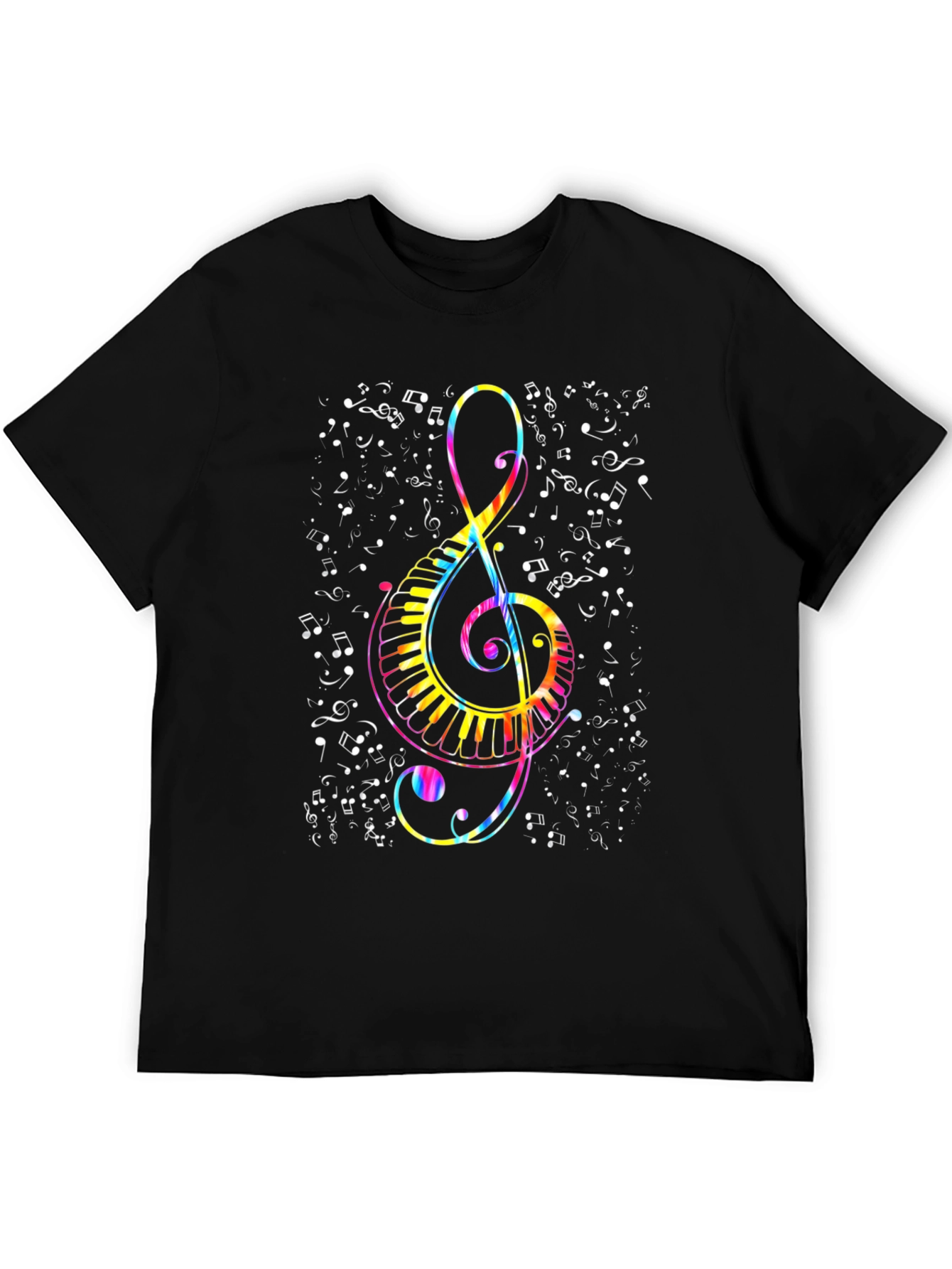 Colorful Music Clef & Piano Keys T-Shirt
