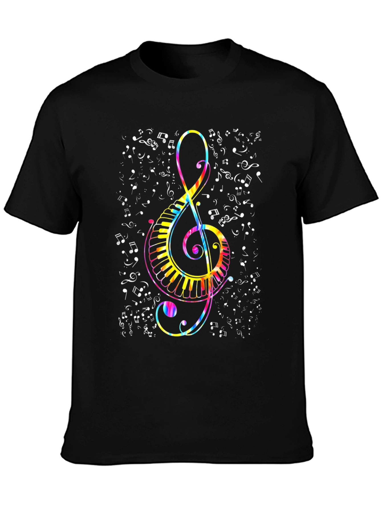 Colorful Music Clef & Piano Keys T-Shirt
