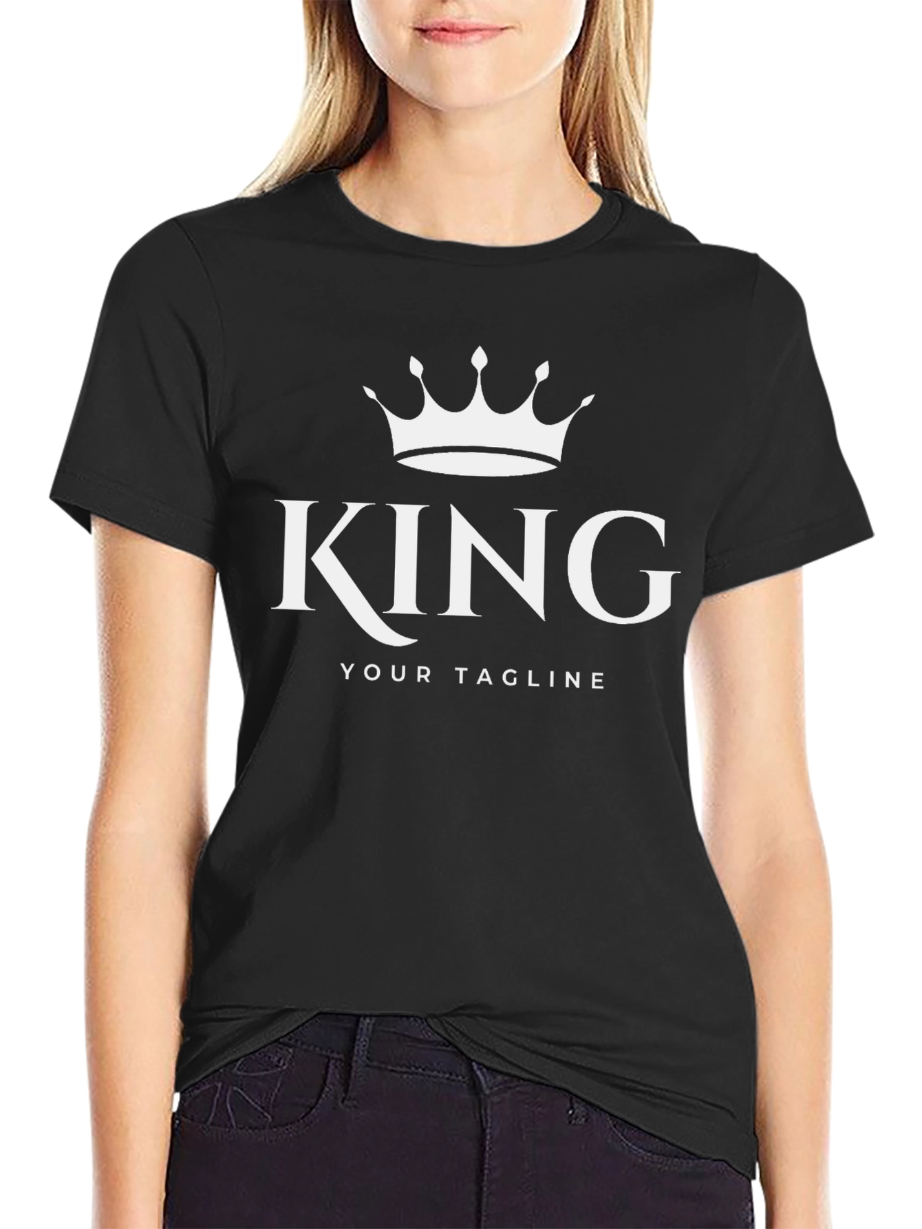 King Graphic Tee - Crown Print Black T-Shirt