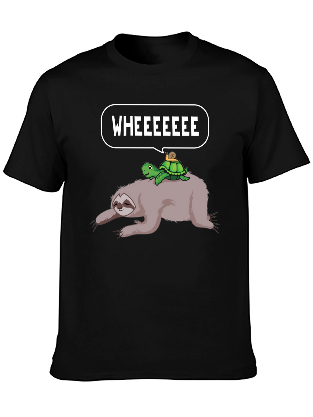 Sloth Turtle Snail Wheeee Graphic T-Shirt