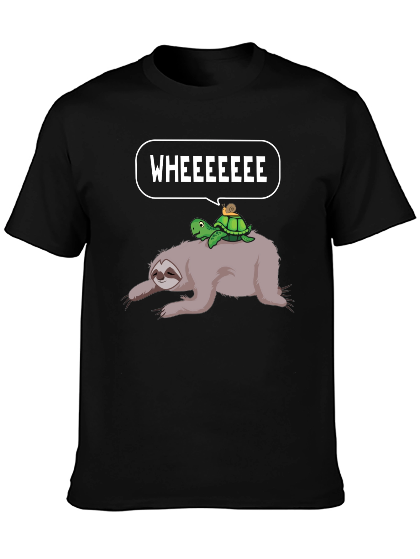 Sloth Turtle Snail Wheeee Graphic T-Shirt