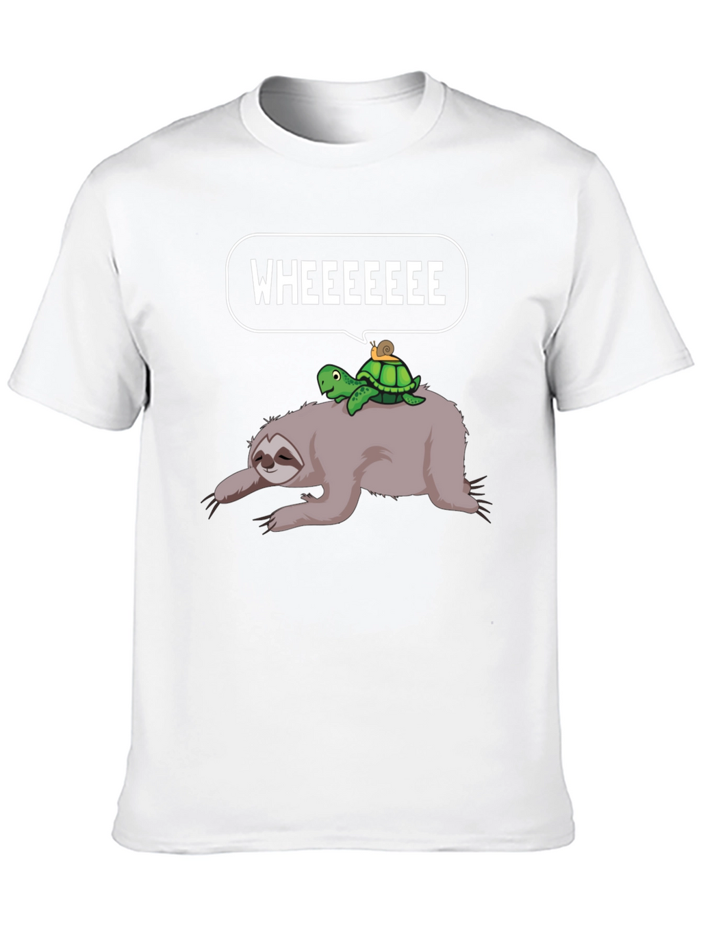 Sloth Turtle Snail Wheeee Graphic T-Shirt