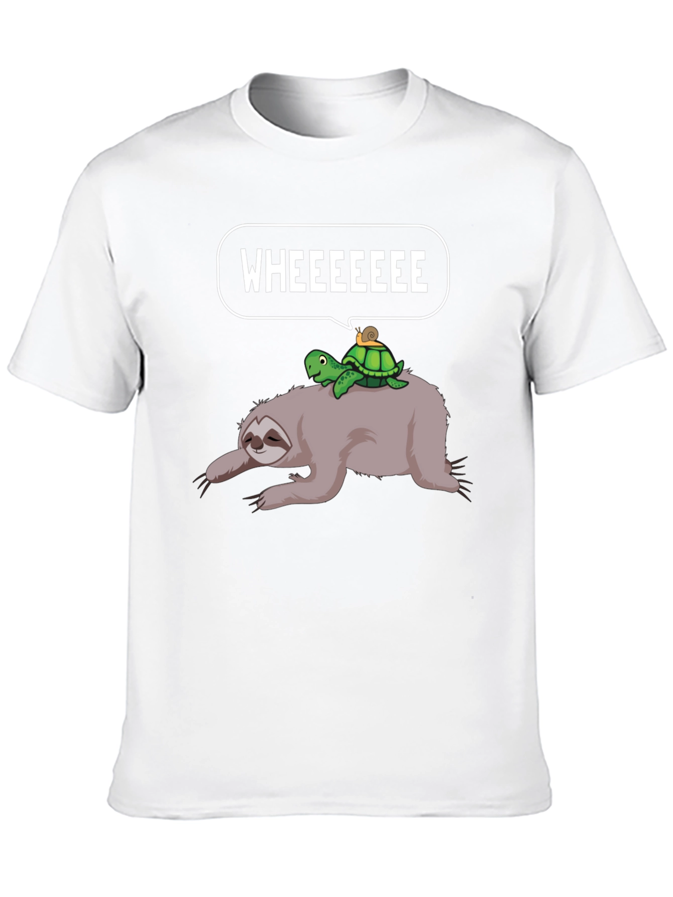 Sloth Turtle Snail Wheeee Graphic T-Shirt
