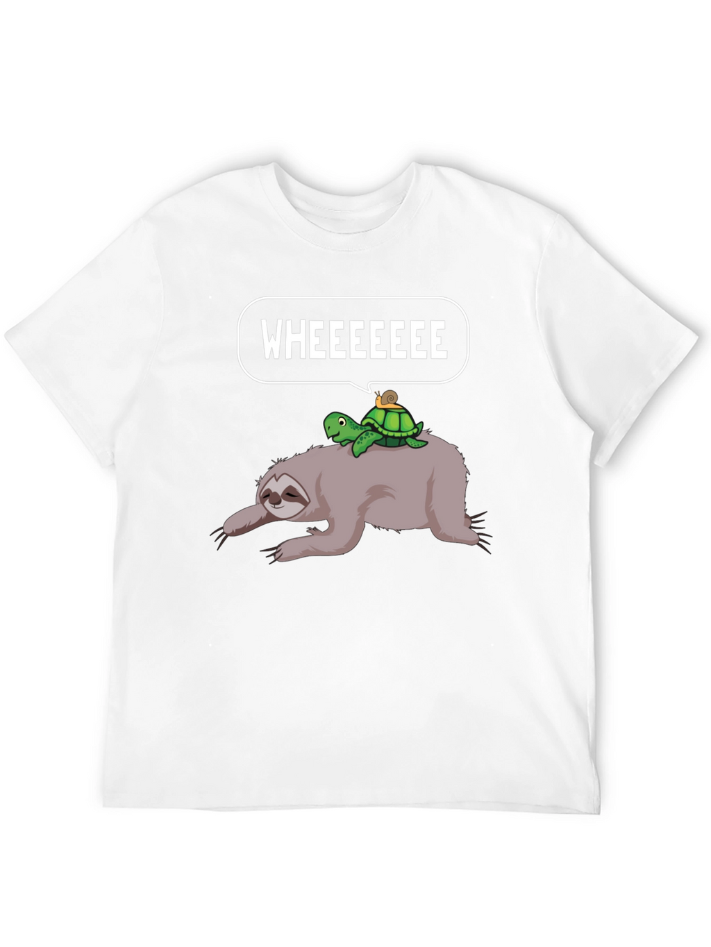 Sloth Turtle Snail Wheeee Graphic T-Shirt