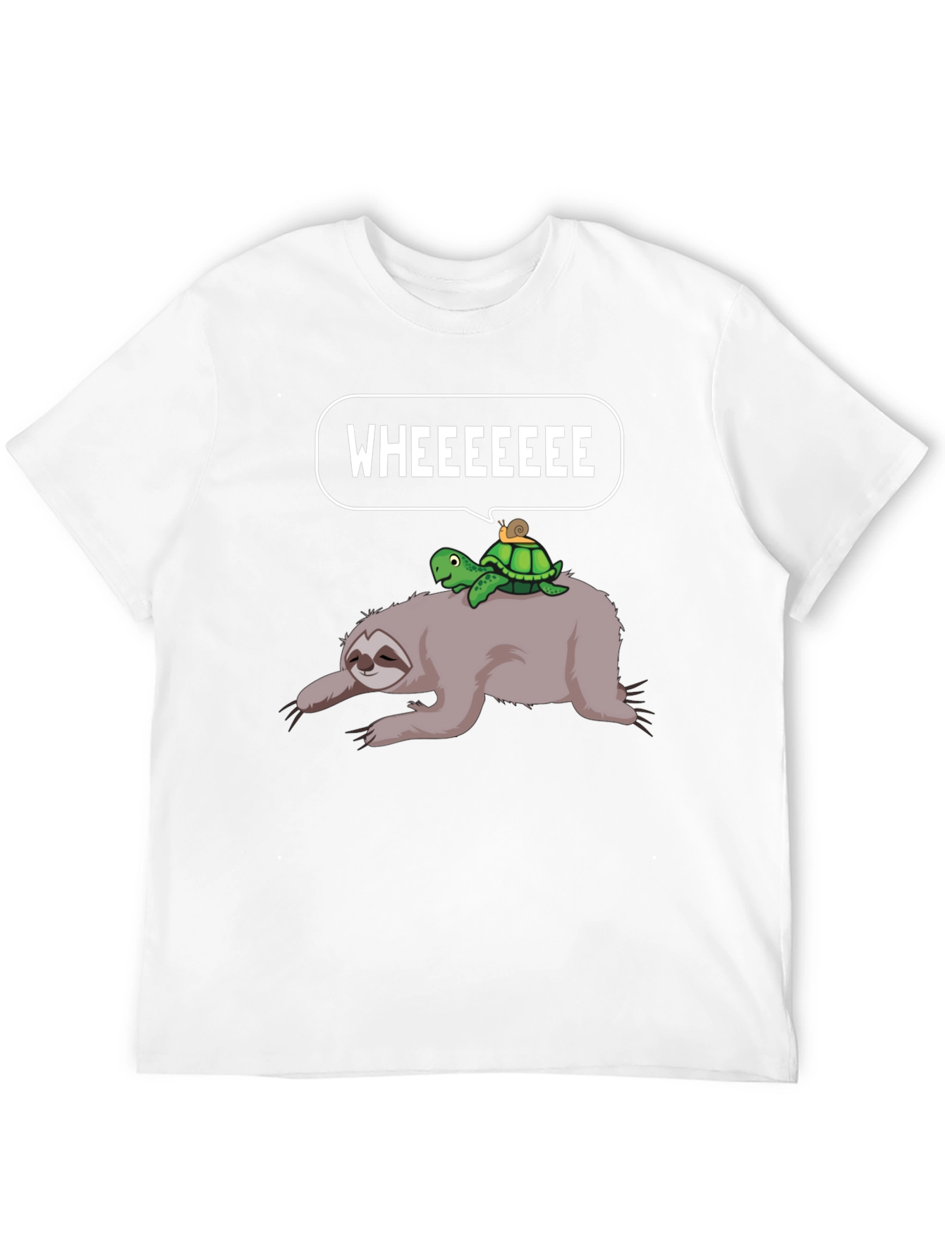 Sloth Turtle Snail Wheeee Graphic T-Shirt