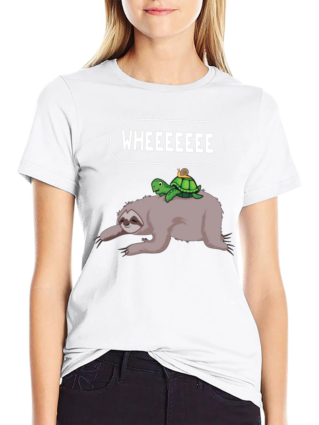 Sloth Turtle Snail Wheeee Graphic T-Shirt
