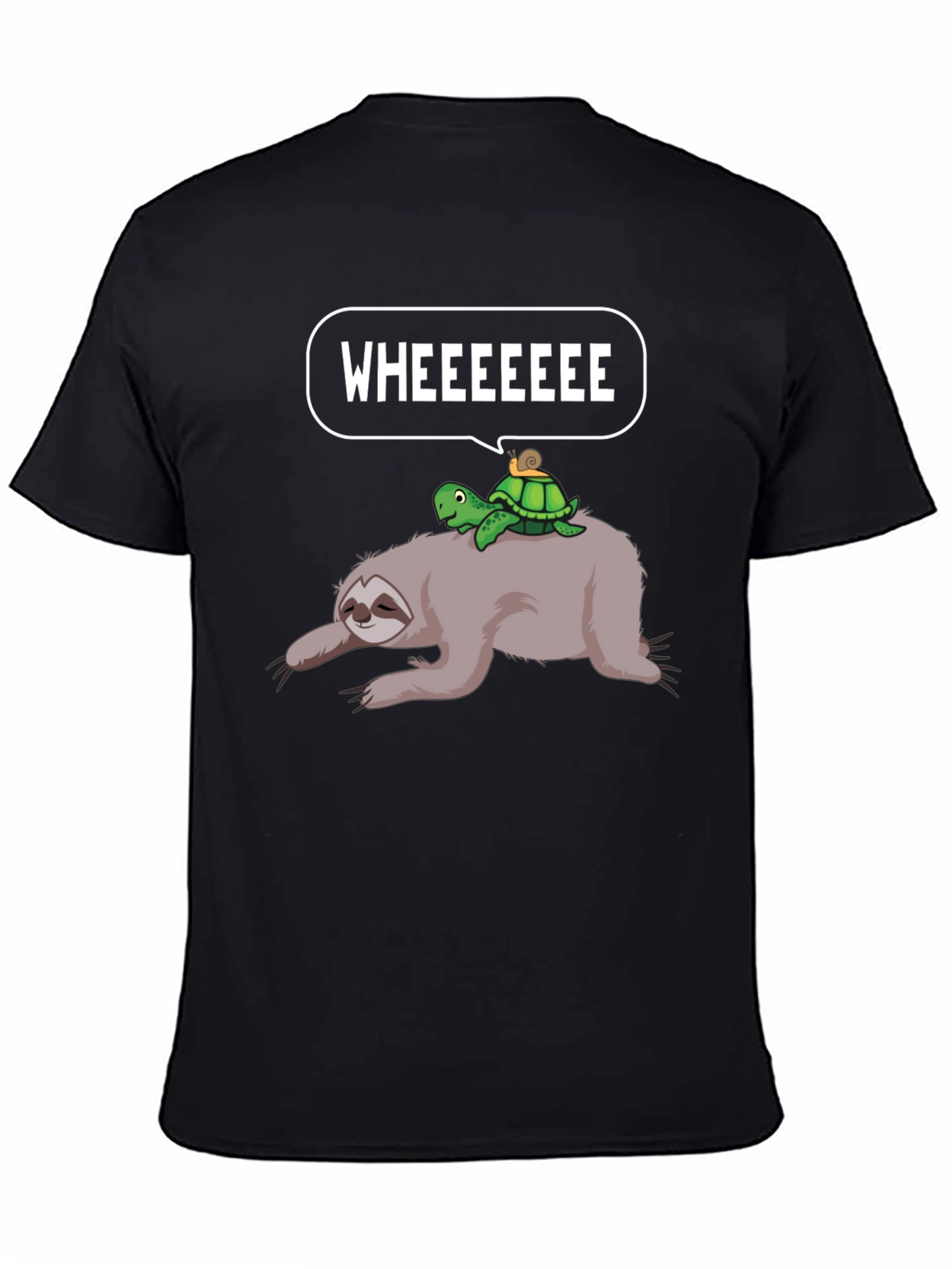Sloth Turtle Snail Wheeee Graphic T-Shirt