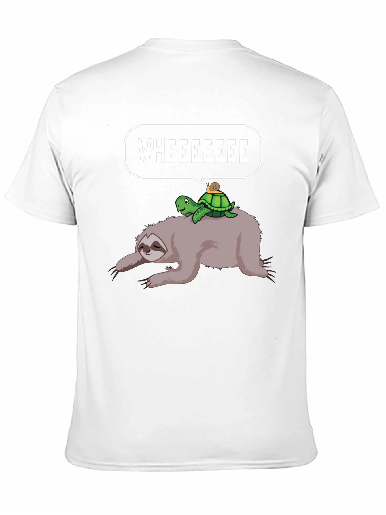 Sloth Turtle Snail Wheeee Graphic T-Shirt