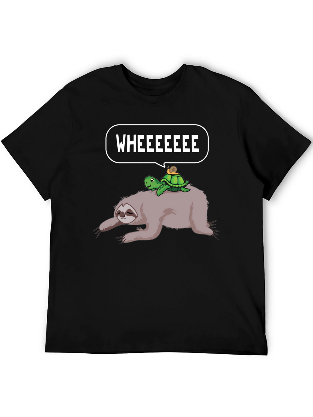 Sloth Turtle Snail Wheeee Graphic T-Shirt