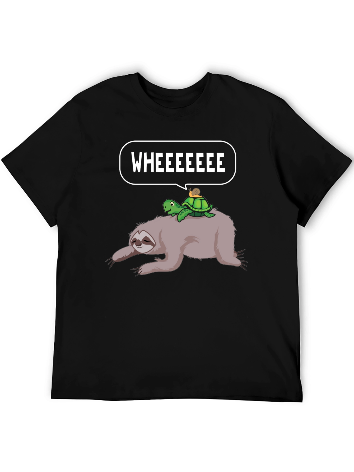 Sloth Turtle Snail Wheeee Graphic T-Shirt