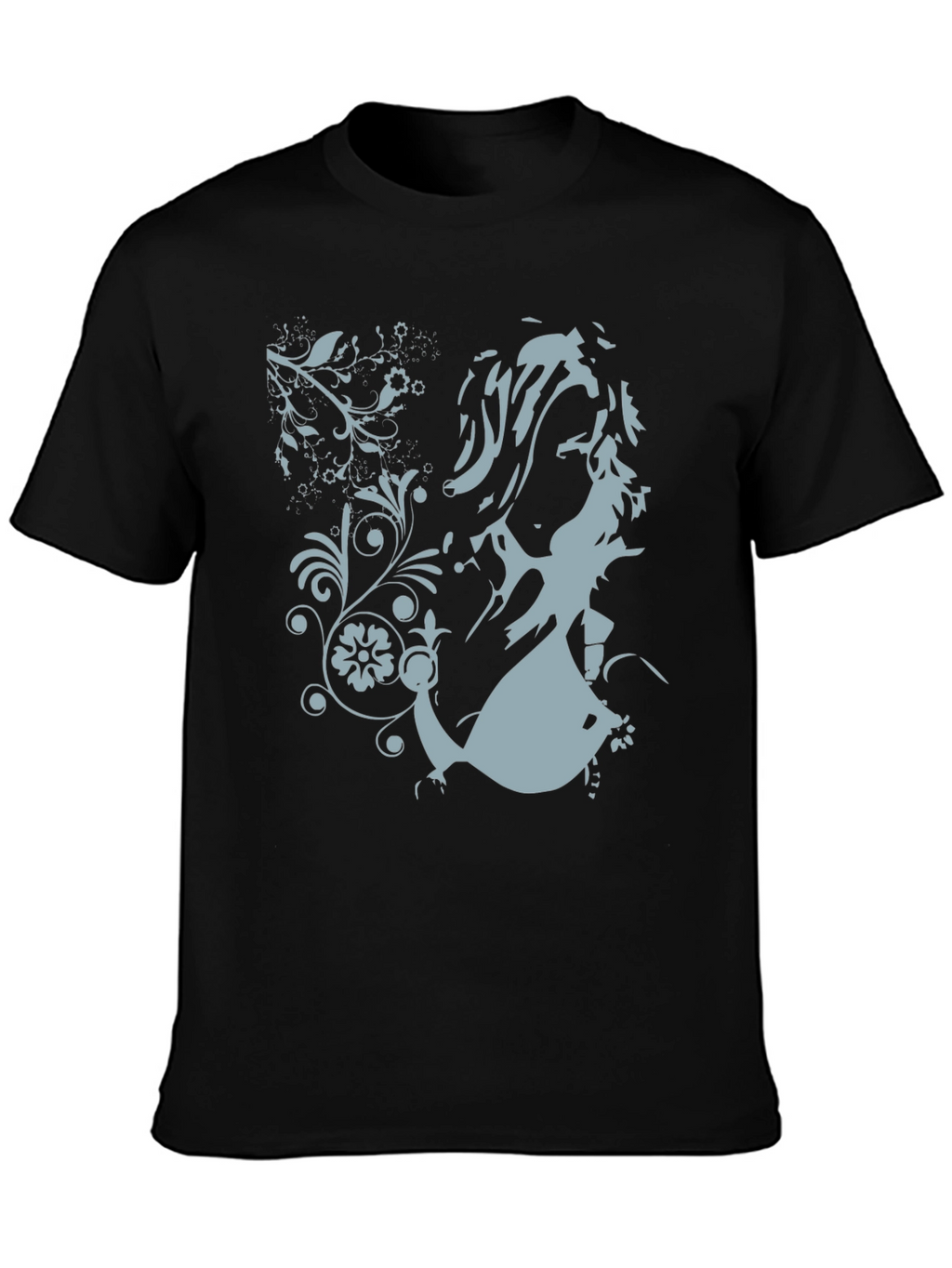 Stylish Graphic Print Black Cotton T-Shirt