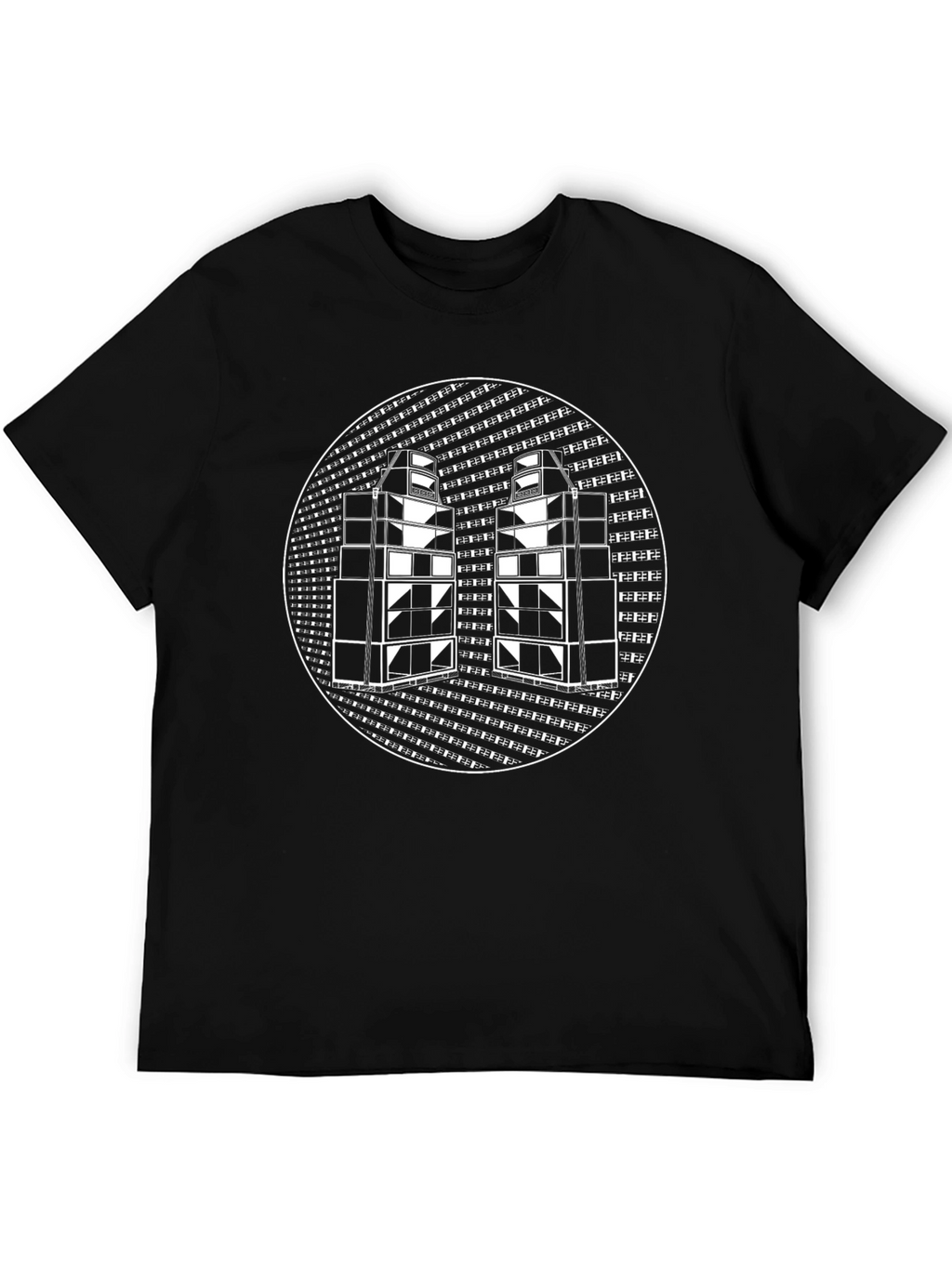 Abstract Speaker Graphic Tee - Black