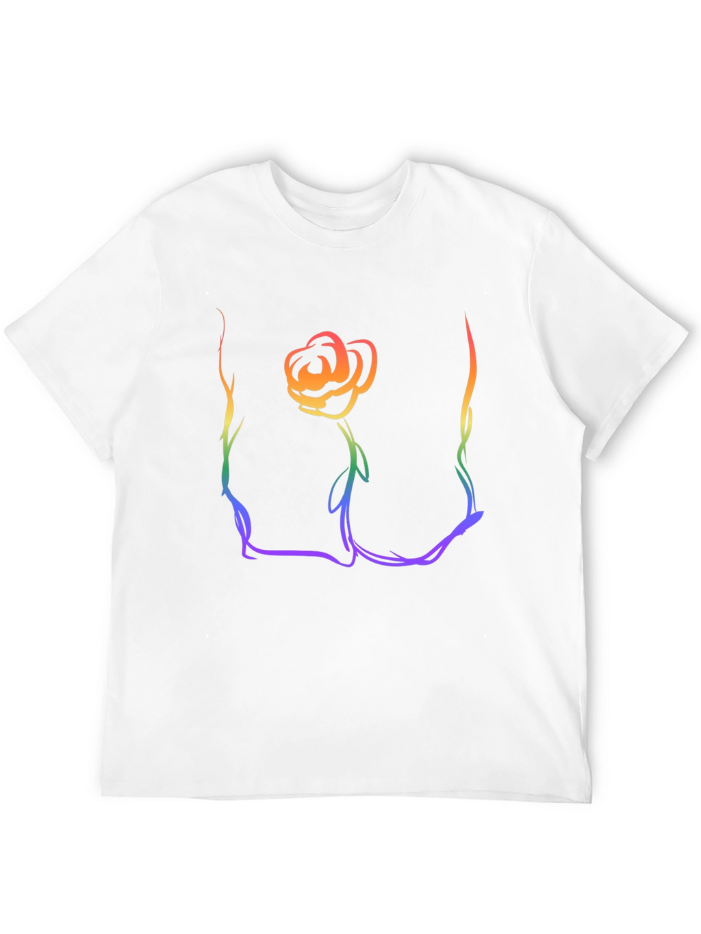 Rainbow Rose Graphic T-Shirt - Stylish Casual Wear