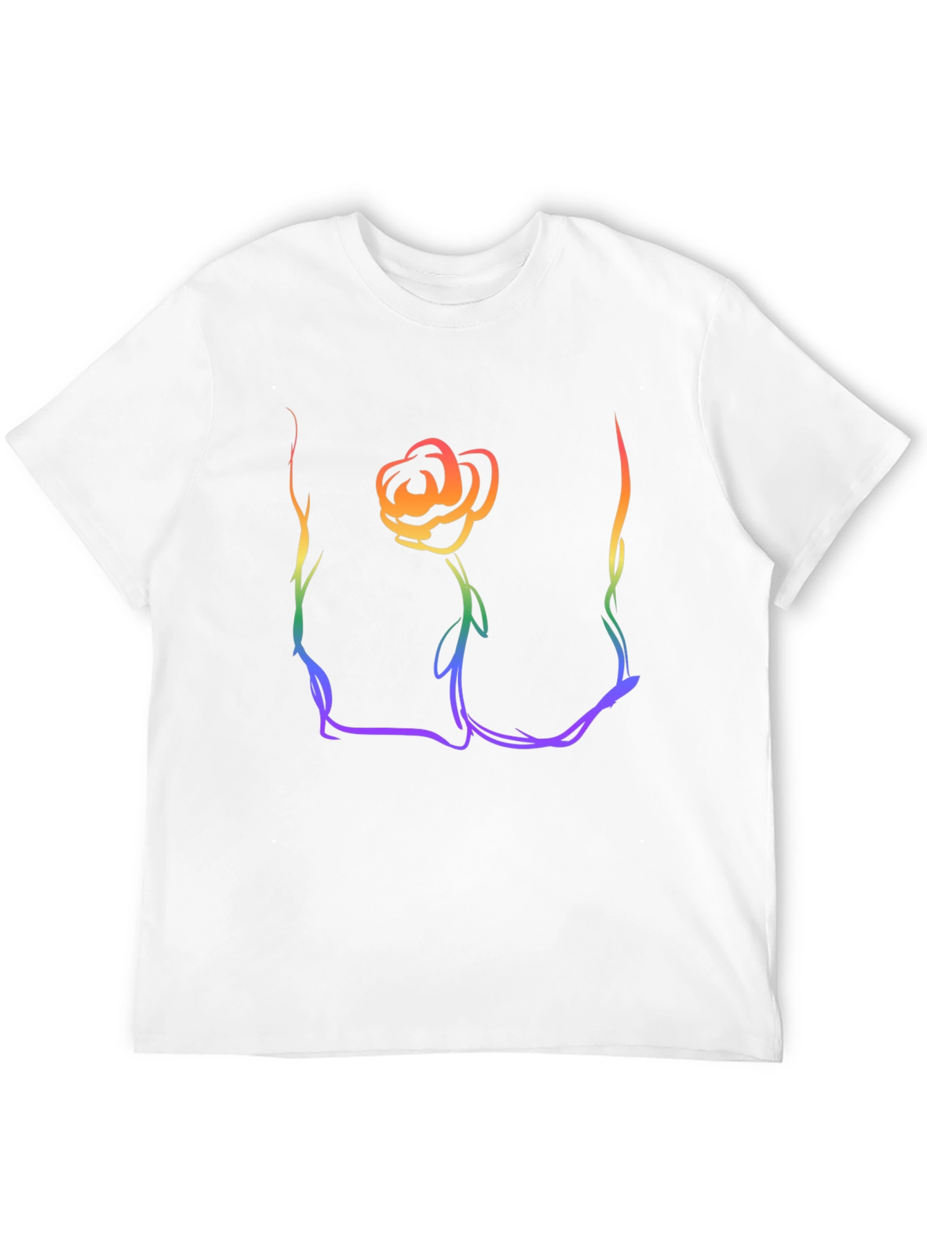 Rainbow Rose Graphic T-Shirt - Stylish Casual Wear
