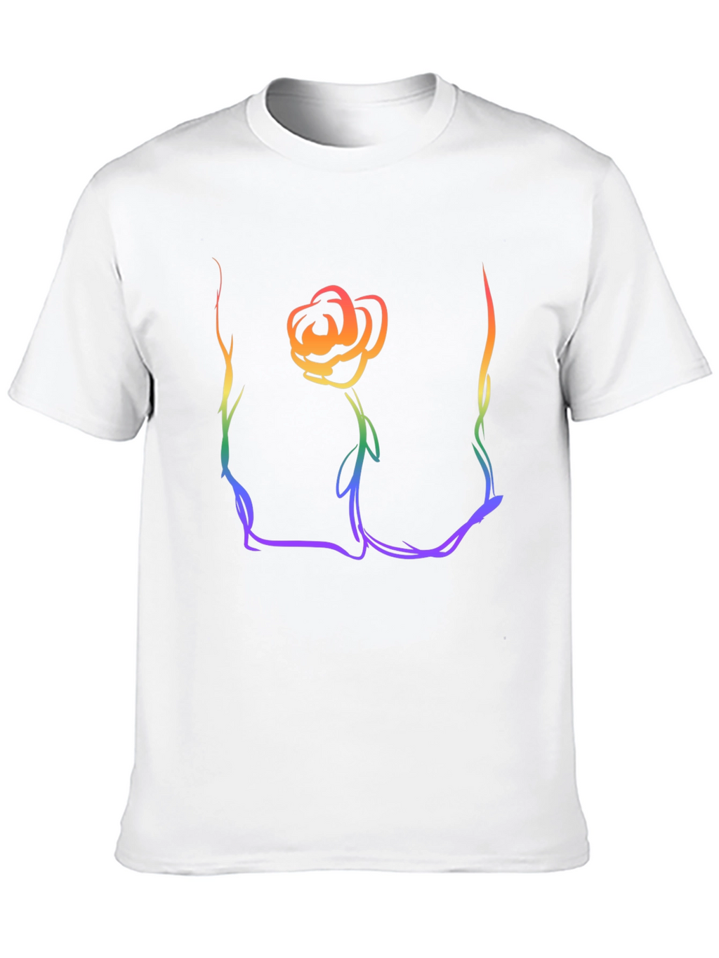 Rainbow Rose Graphic T-Shirt - Stylish Casual Wear