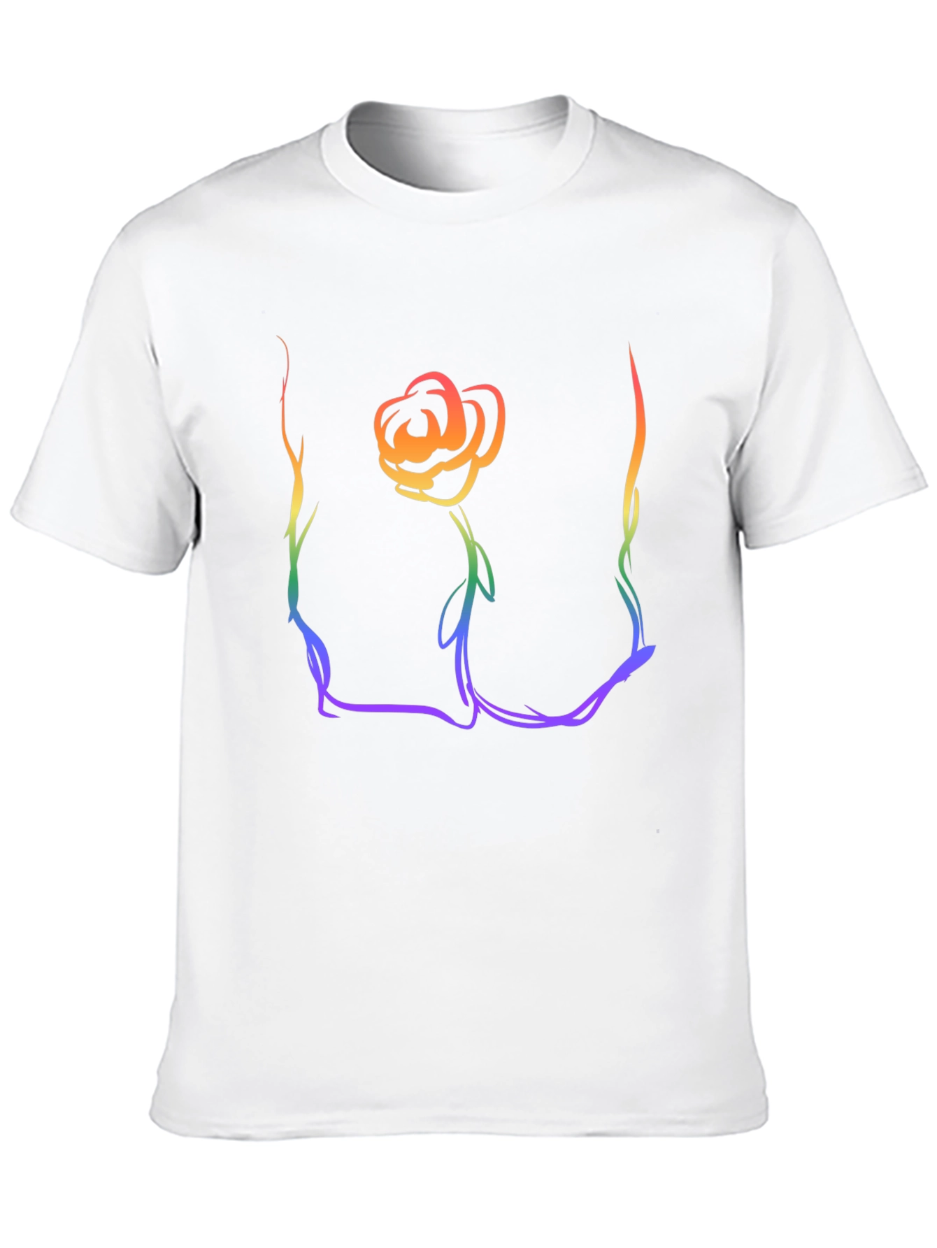Rainbow Rose Graphic T-Shirt - Stylish Casual Wear