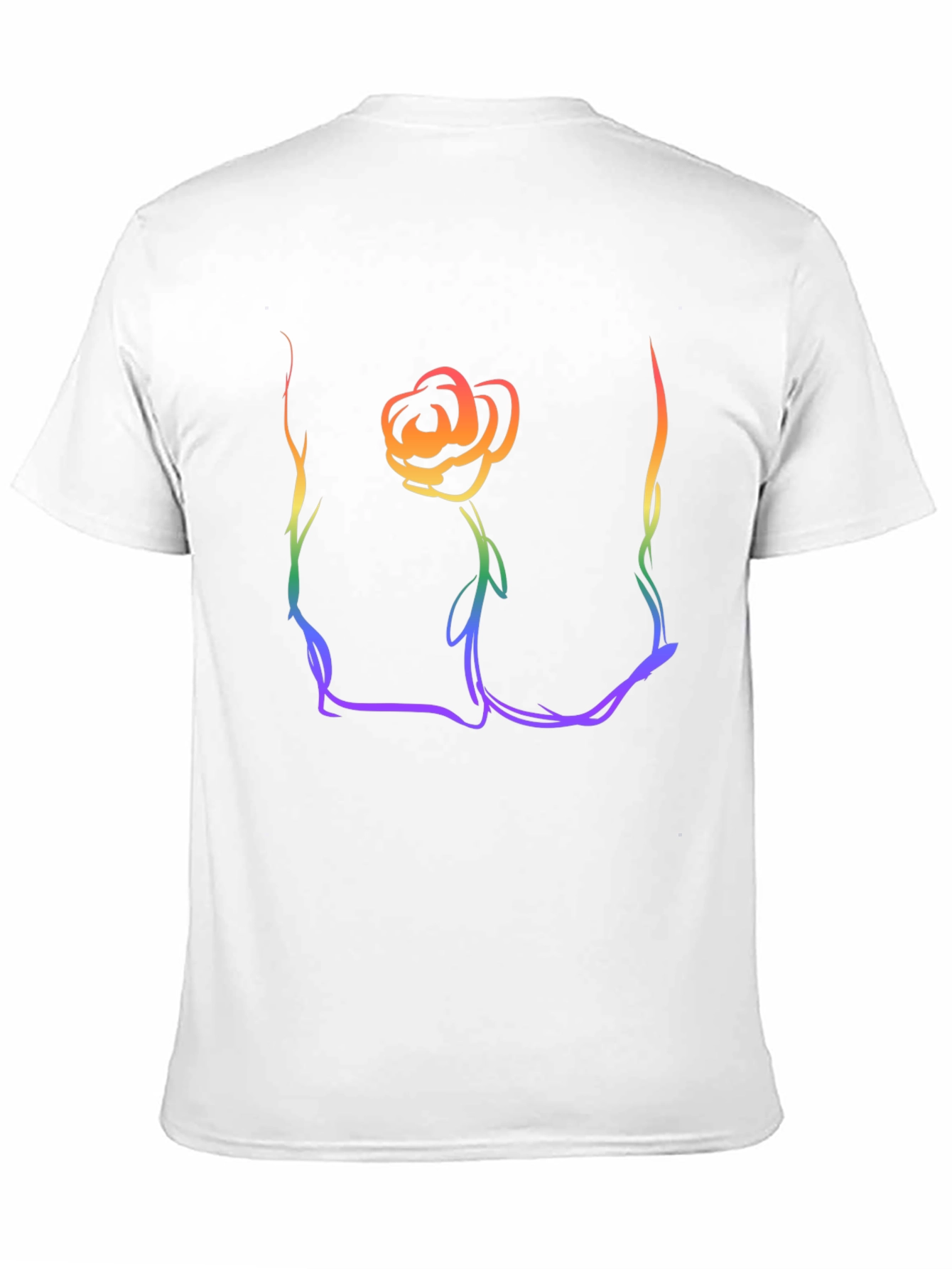 Rainbow Rose Graphic T-Shirt - Stylish Casual Wear