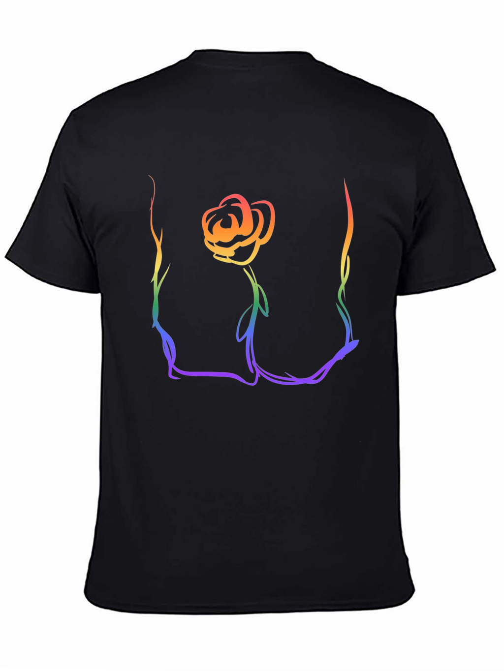 Rainbow Rose Graphic T-Shirt - Stylish Casual Wear