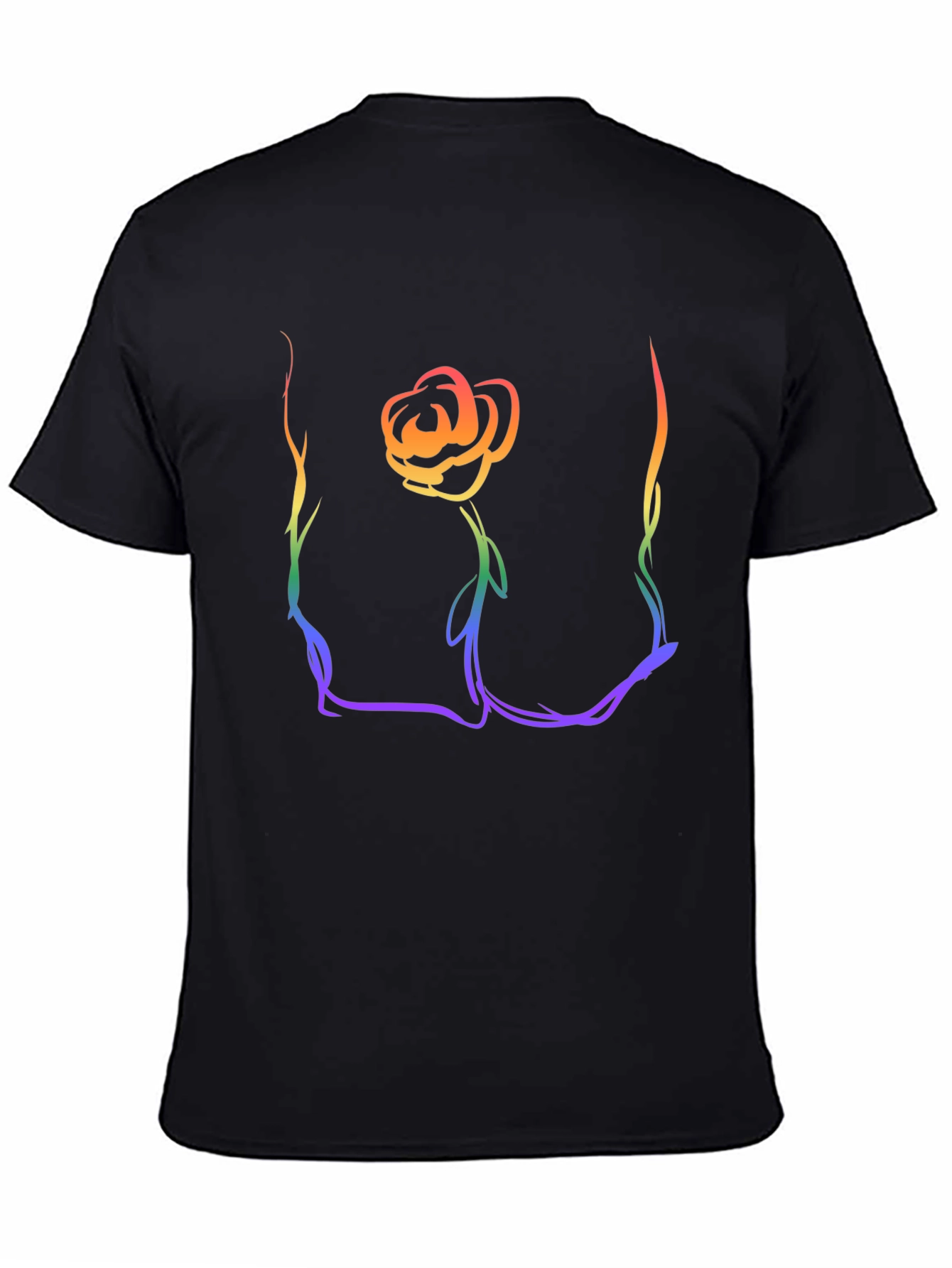 Rainbow Rose Graphic T-Shirt - Stylish Casual Wear