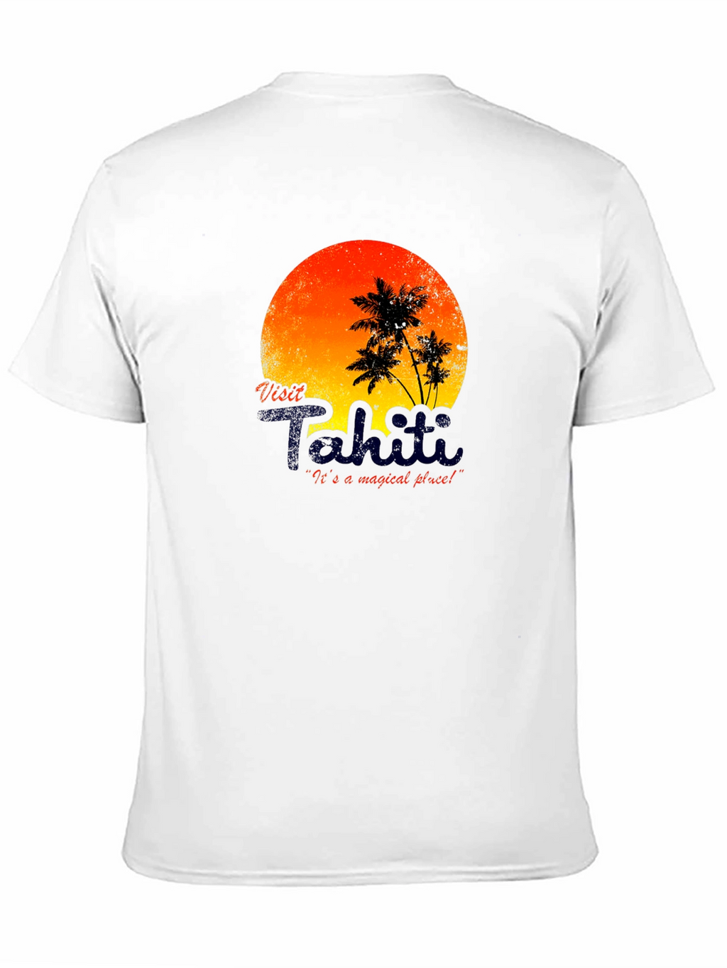 Visit Tahiti Graphic T-Shirt - Island Sunset Design