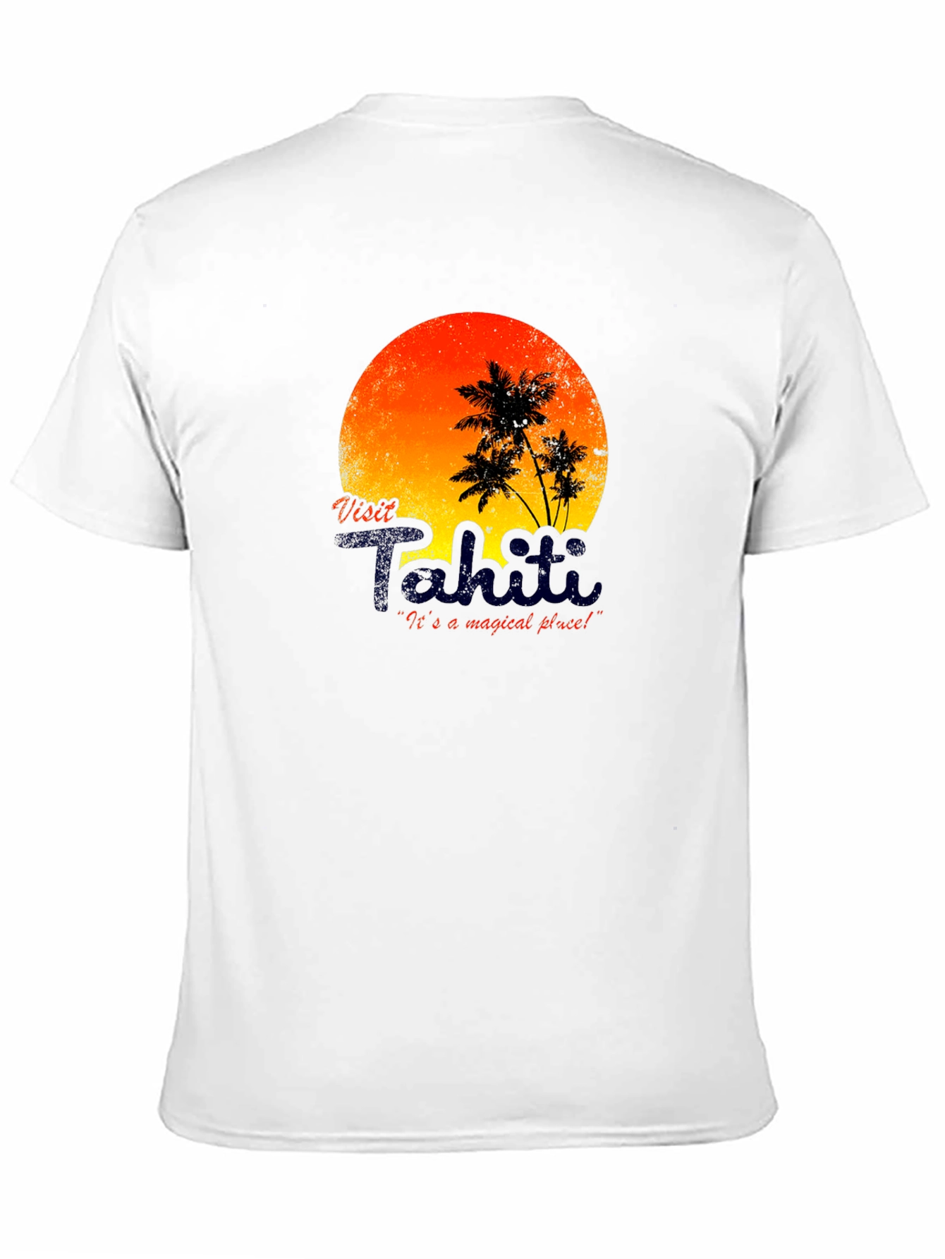Visit Tahiti Graphic T-Shirt - Island Sunset Design
