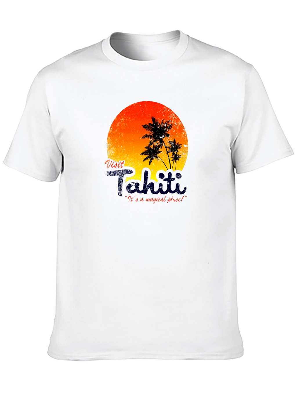 Visit Tahiti Graphic T-Shirt - Island Sunset Design