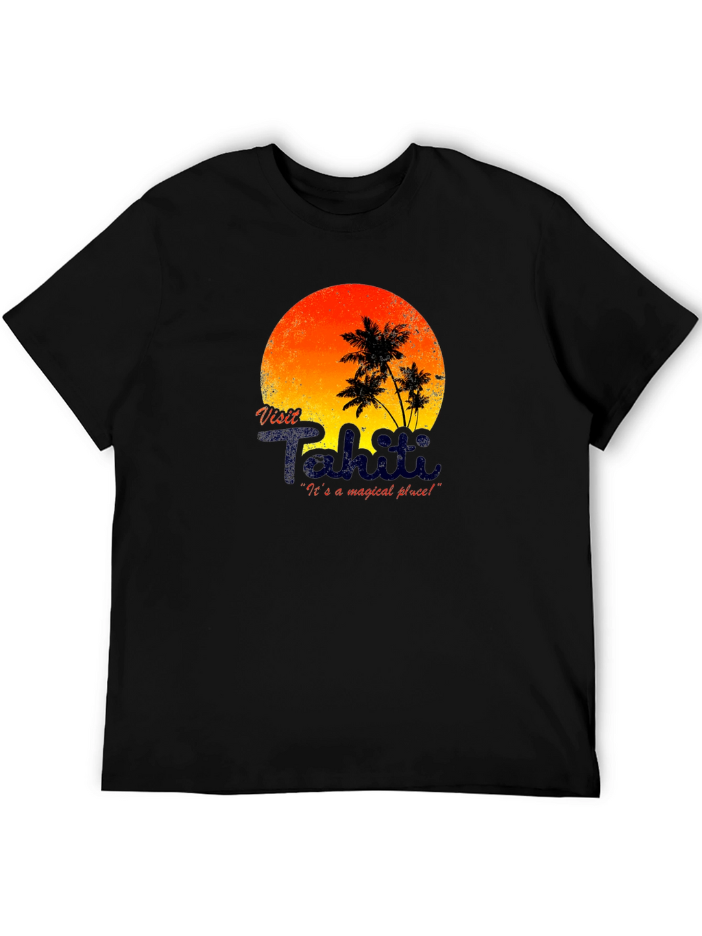 Visit Tahiti Graphic T-Shirt - Island Sunset Design