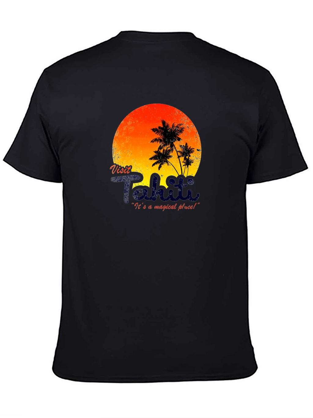 Visit Tahiti Graphic T-Shirt - Island Sunset Design