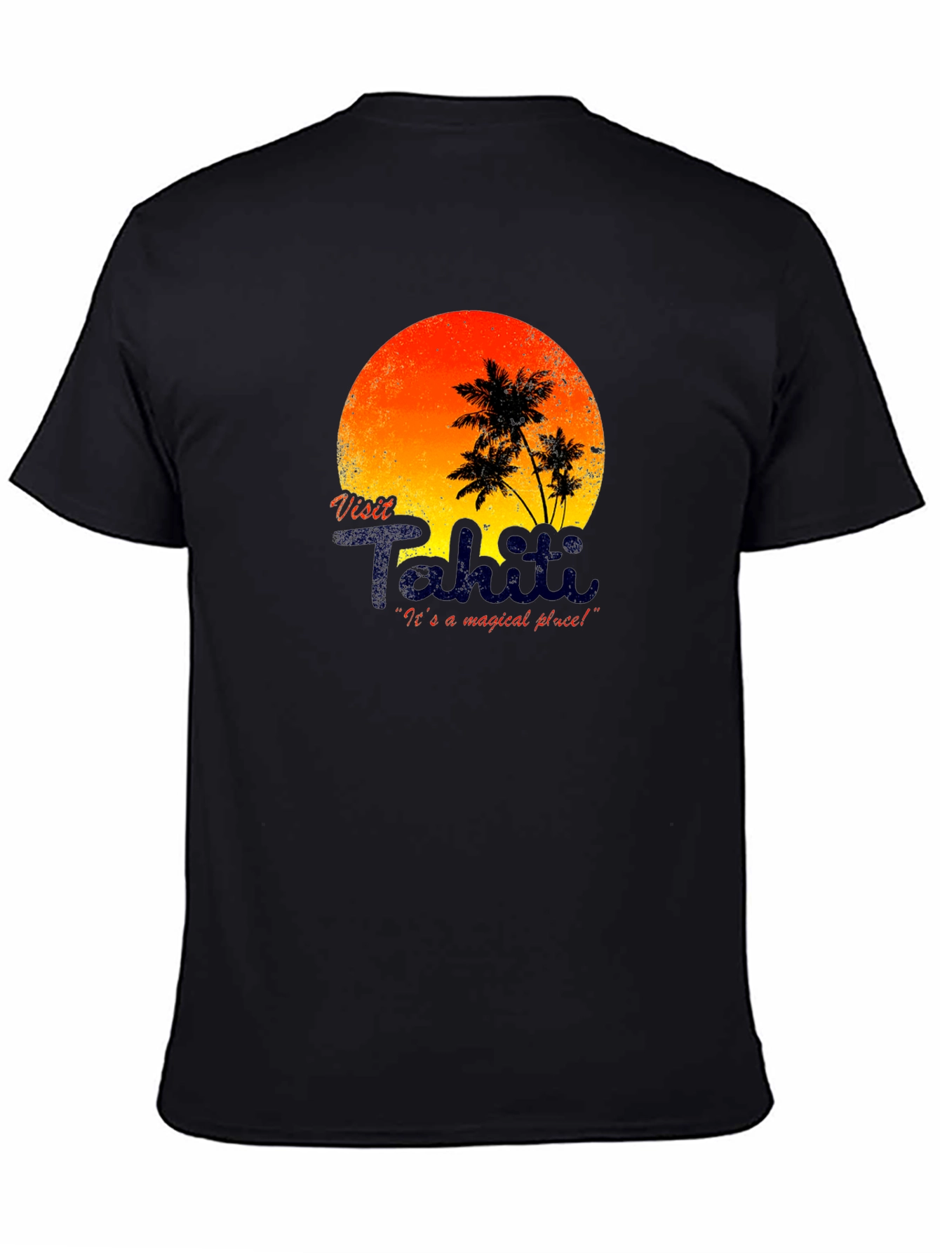 Visit Tahiti Graphic T-Shirt - Island Sunset Design