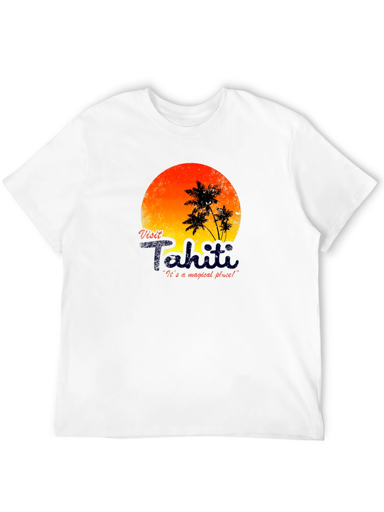 Visit Tahiti Graphic T-Shirt - Island Sunset Design